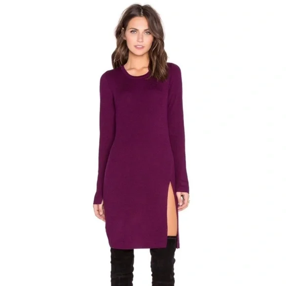 BCBGMAXAZRIA Tunic Sweater Dress ~ Merino Wool ~ Deep Port M NWOT